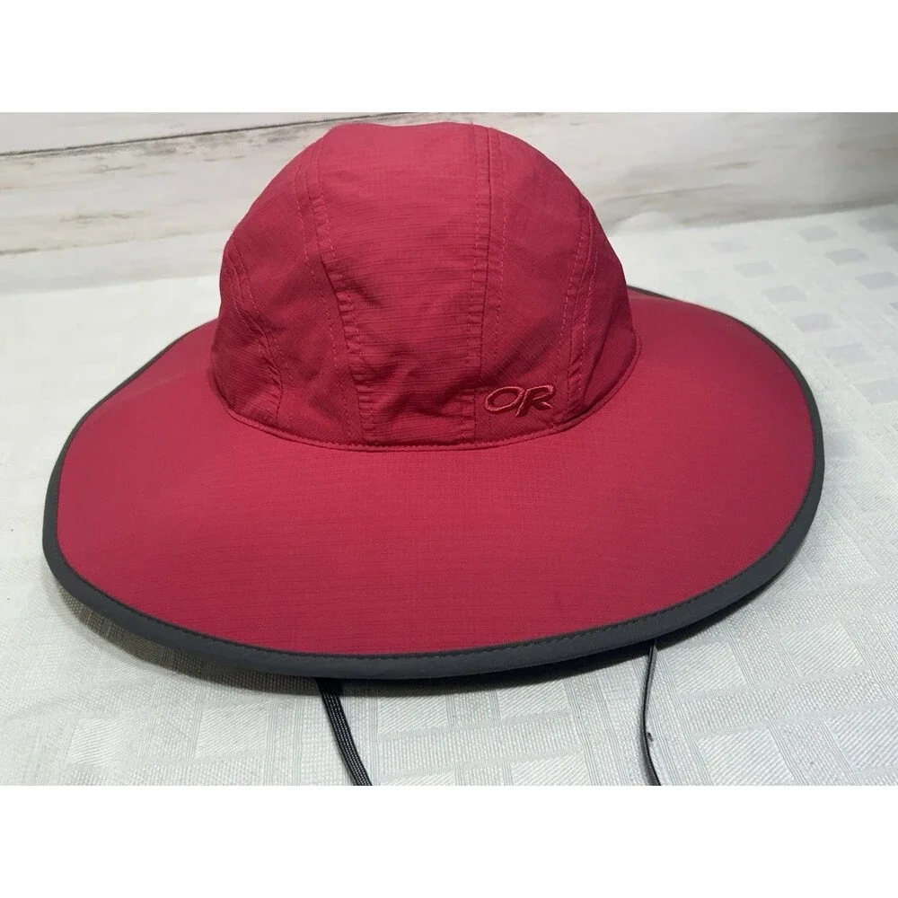 OR Outdoor Research Womens Sombriolet Sun Hat Size Small Dark Pink Red UPF 50+